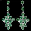 Image 1 : NATURAL COLUMBIAN GREEN EMERALD Earrings
