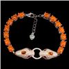 Image 1 : Natural Ethopian Oval Orange Fire Opal Cobra  bracelet