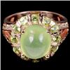 Image 1 : NATURAL AAA GREEN PREHNITE & PERIDOT Ring