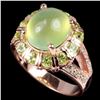 Image 2 : NATURAL AAA GREEN PREHNITE & PERIDOT Ring