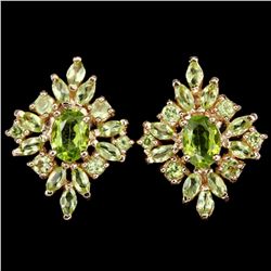 NATURAL AAA APPLE GREEN PERIDOT OVAL & MARQUISE Earring