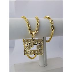 AWESOME 14 Kt. GOLD PLATED ROPE CHAIN PENDANT