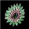 Image 1 : Natural Chrome Diopside Emerald Ruby Ring