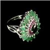 Image 3 : Natural Chrome Diopside Emerald Ruby Ring