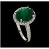 Image 4 : 3.45 ctw Emerald and Diamond Ring - 14KT White Gold