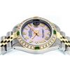 Image 4 : Rolex Ladies 2 Tone Pink Mother Of Pearl Roman & Emerald Datejust Wristwatch