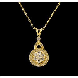 14KT Yellow Gold 0.37 ctw Diamond Pendant With Chain