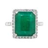 Image 2 : 8.64 ctw Emerald and Diamond Ring - 18KT White Gold