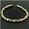 Image 1 : 18k Yellow Gold 2.15 ctw Bezel Round Brilliant Diamond Open Heart Tennis Bracele
