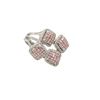 Image 2 : 1.43 ctw Pink and White Diamond Ring - 18KT White Gold