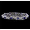 Image 2 : 14KT White Gold 6.50 ctw Sapphire and Diamond Bracelet