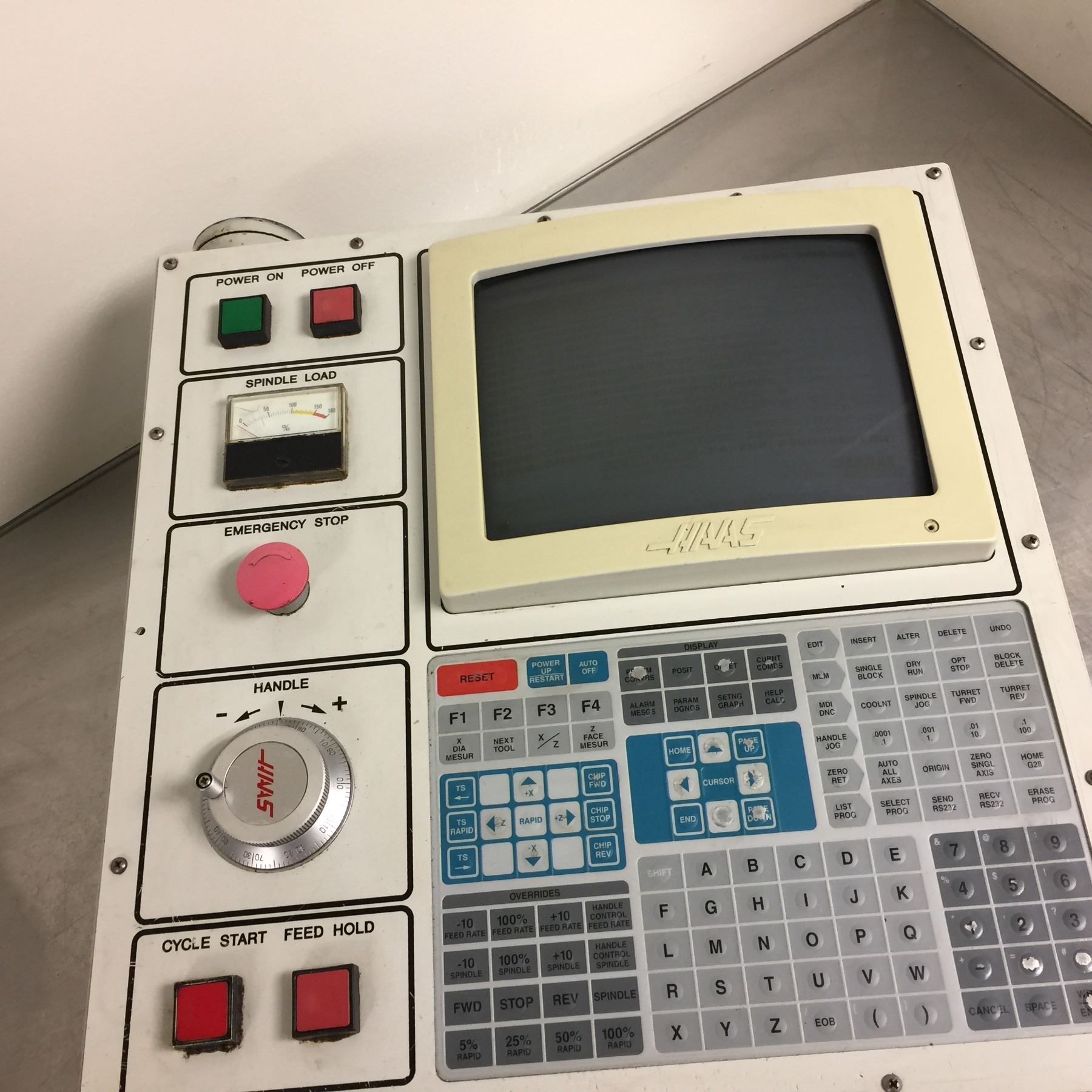 Haas Machine Control Panel Haas Control Panel Removed from Haas FV-0E VMC *SEE PICS FOR WEAR AND ...