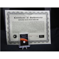 (MARS ROCK), MARTIAN METEORITE NWA 4468, FOUND IN 2006, VERY RARE, (STAND INCLUDED)