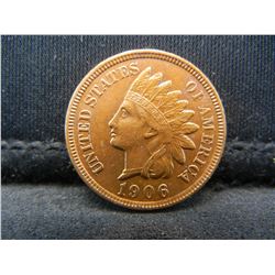 1906 RED BU INDIAN, (RIBBON, DIAMONDS, BEADS, FULL LIBERTY, DETAILED FEATHERS, ETC)