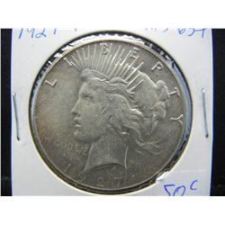 1927-P SILVER (90%) PEACE DOLLAR, UNC