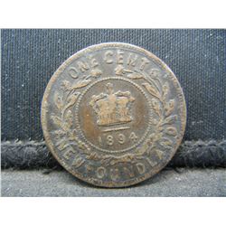 1894 CANADIAN NEW FOUNDLAND ONE CENT