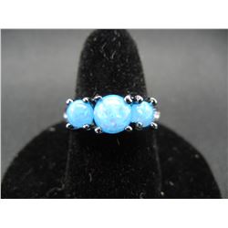 WOMAN'S BLUE FIRE OPAL RING (SIZE 7), FASHION JEWELRY