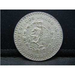 1959 Mexico One Peso Silver Coin.