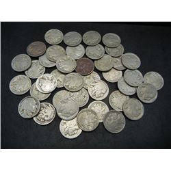 Roll of 40 Dateless Buffalo Nickels.