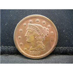 1857 Braided Hair Large Cent.