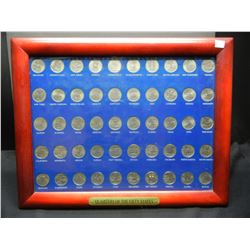 1999-2008 Fifty Coin State Quarter Set Housed in Wooden Frame.