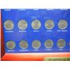 Image 4 : 1999-2008 Fifty Coin State Quarter Set Housed in Wooden Frame.