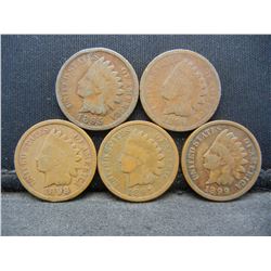 1895 1896 1897 1898 1899 Indian Head Cents.