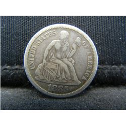 1885 Seated Liberty Dime With Full Bold "Liberty".