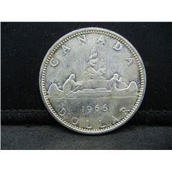 1966 Canada 80% Silver Dollar.  Coin Weighs 0.75 Troy Ounce.