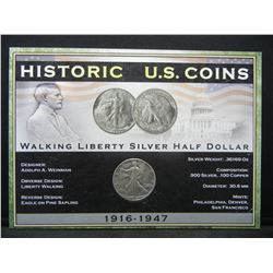1942 Walking Liberty Half Dollar Historic U.S. Coin Set Issued by First Commemorative Mint.