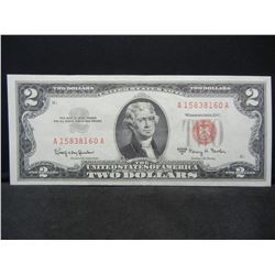 1963-A Red Seal $2 United States Note.  Nice Uncirculated Note.  Serial # A15838160A