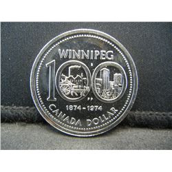 1974 Canada Winnipeg (1874-1974) Centennial Dollar.
