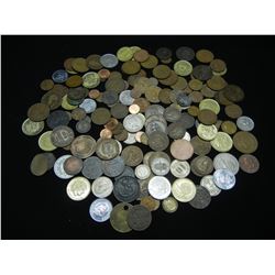 Mixed Group of Foreign Coins.  Coins Weigh 2 Pounds.
