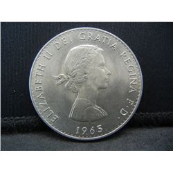 1965 Great Britain Crown.  Reverse:  Portrait Of Winston Churchill.