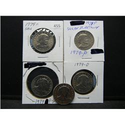 (4) 1979 P, 1979 D Susan B. Anthony Dollars, (5) total