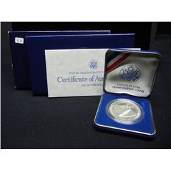 1987-S Constitution Commemorative Silver Dollar in original government box.   GEM Proof.