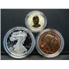 Image 2 : 2016 Reagan Coin and Chronicles Set that includes a GEM Proof Silver Eagle, a reverse proof Reagan D