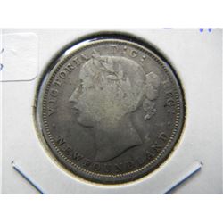 1880 Newfoundland 20 Cents silver.  Fine detail.