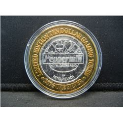 Peppermill Reno Nevada $10 (.999) silver gambling token.   In capsule.