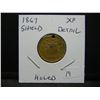 Image 3 : 1967 Shield Nickel.  Nice XF with gold plating but holed.