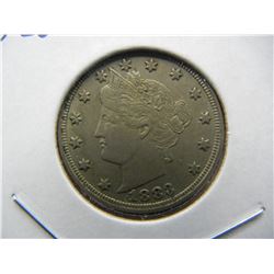 1883 Liberty (V) nickel (No Cents).  First year and variety.  Nice Almost Uncirculated.