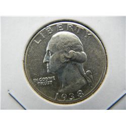 Scarcity ALERT.  1938 Washington Quarter, Choice AU.  Very scarce.