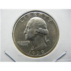 Scarcity ALERT.  1939-S Washington Quarter, Choice AU.  Most difficult.