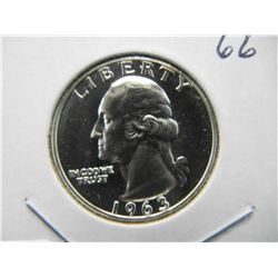 1963 Washington Quarter.  GEM Proof 66.