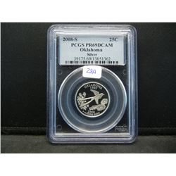 2008-S silver Alaska State Quarter.  PCGS slabbed as PR 69 DCAM.