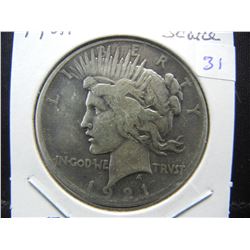 1921 Peace Dollar.  Scarce first year.