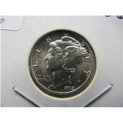 1935 Mercury Dime.  MS 66.  Full Split Bands.