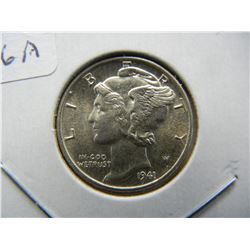 1941-D Mercury Dime.  Choice BU.  Full Split Bands.
