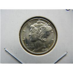 1942 Mercury Dime.  MS 65.  Brilliant White Coin.