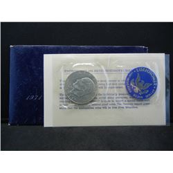 1971-S Silver Eisenhower dollar in government blue pack.  GEM Unc.